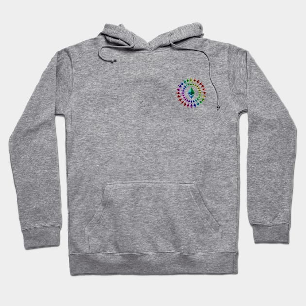 Ethereum – Circle Small Logo – Rainbow Hoodie by felixbunny